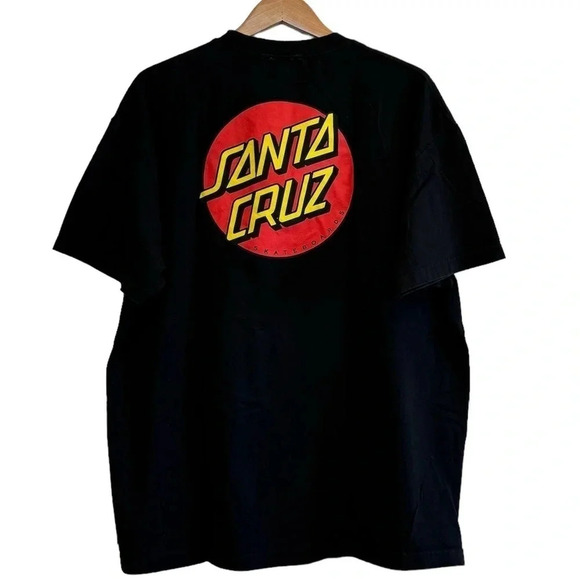 Santa Cruz Skateboard, Stripe Logo, Short Sleeve T-Shirt, Black, Size 2XL - Picture 2 of 5